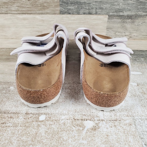 Birkenstock Uji Sandals Mens Sz 13 Antique White Comfort Suede Slip On